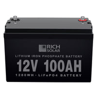 RICH 12V 100Ah LiFePO4 Lithium Iron Phosphate Battery | 10-Year Warranty - ShopSolarKits.com