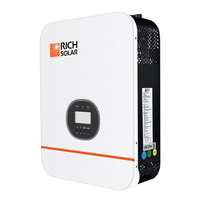 Rich Solar 3,000 Watt 48 Volt All In One Solar Inverter / Charger | 4,500W Solar PV Input / 120VAC / Split Phase w/ 2 or More - ShopSolar.com