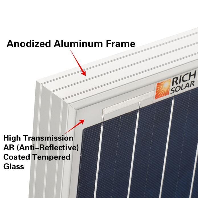 100 Watt Polycrystalline Solar Panel | High Efficiency 12V - ShopSolarKits.com
