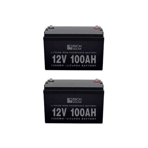 *[Open Box]* 2 x Rich Solar 12V 100Ah LiFePO4 Lithium Iron Phosphate Battery - ShopSolar.com