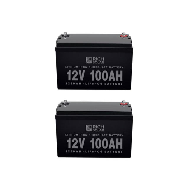 *[Open Box]* 2 x Rich Solar 12V 100Ah LiFePO4 Lithium Iron Phosphate Battery - ShopSolar.com