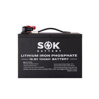 SOK 12V 100Ah LiFePO4 Battery Bluetooth & Built-in Heater (Pro) | 12V Systems Only* - ShopSolar.com