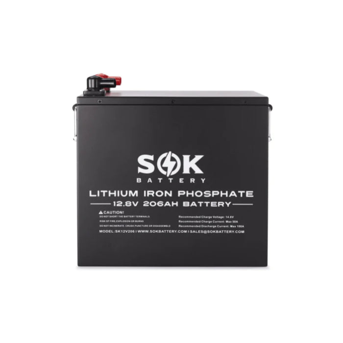 SOK Battery [206Ah] 12V LiFePO4 Deep Cycle Lithium Solar Battery - ShopSolarKits.com