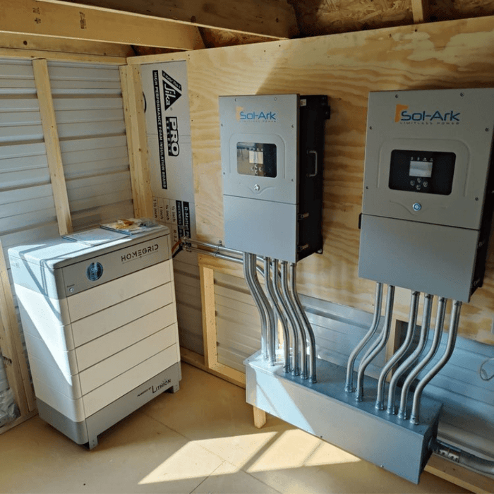 Sol-Ark 12K + HomeGrid LiFeP04 Battery Bank | Off-Grid Solar Power | 10-Year Warranty - ShopSolar.com