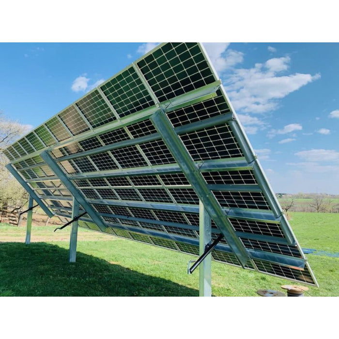 Ground Mount Solar Rack for 12 / 18 / 24 / 36 or 48 Solar Panels | Made In USA! Engineered / Galvanized Steel | Fixed or Seasonal Tilt Adjust | Poly U-Guard Wire Management Set Included - ShopSolar.com
