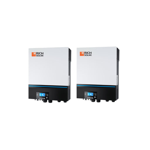 2 x Rich Solar LV6548 Hybrid Solar Inverters / 13,000W Continuous 120/240 Output | UL Listed (Battery Optional) - ShopSolar.com