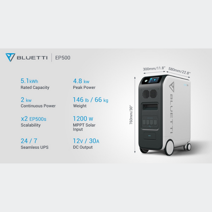 Bluetti [EP500] 5,100wH / 2,000W Portable Power Station + Choose Your Custom Bundle | Complete Solar Kit - ShopSolar.com