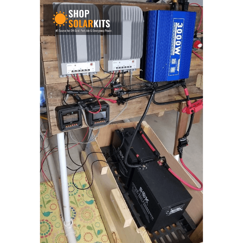 Complete Solar Panel Kit - 3,000W Inverter / Charger 120V Output / 24VDC + [5.12kWh-7.68kWh Lithium Battery Bank] + 6 x 200W Solar Panels [LPK-PRO] - ShopSolar.com