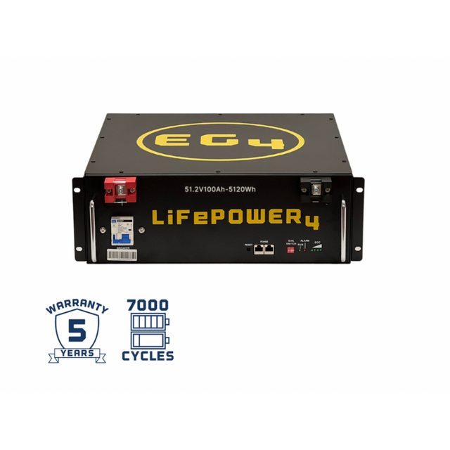 EG4-[LifePower4] 48V 100AH Lithium Battery | 5.12kWh Server Rack Battery | UL Listed | 5-Year Warranty - ShopSolarKits.com