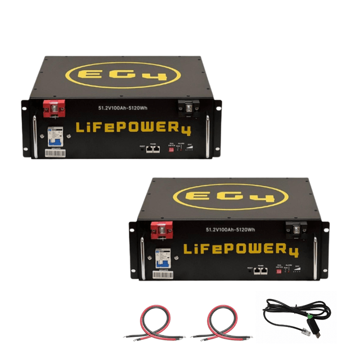 Pack of EG4 [LifePower4] 48V 100AH Lithium Batteries | 10.24kWh-25.6kWh of Server Rack Batteries | UL Listed | 5-Year Warranty - ShopSolar.com