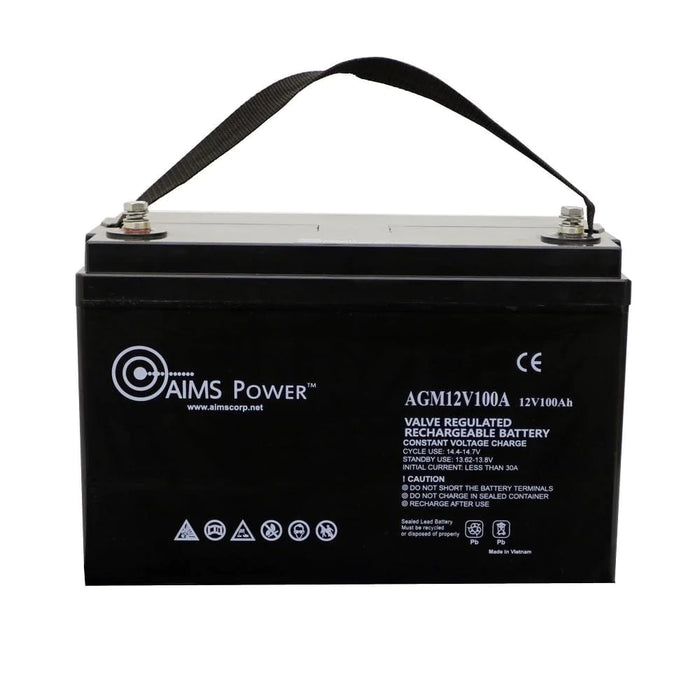 Open Box]* AIMS AGM 12V 100Ah Deep Cycle Battery Heavy Duty Solar Ba -  ShopSolar.com