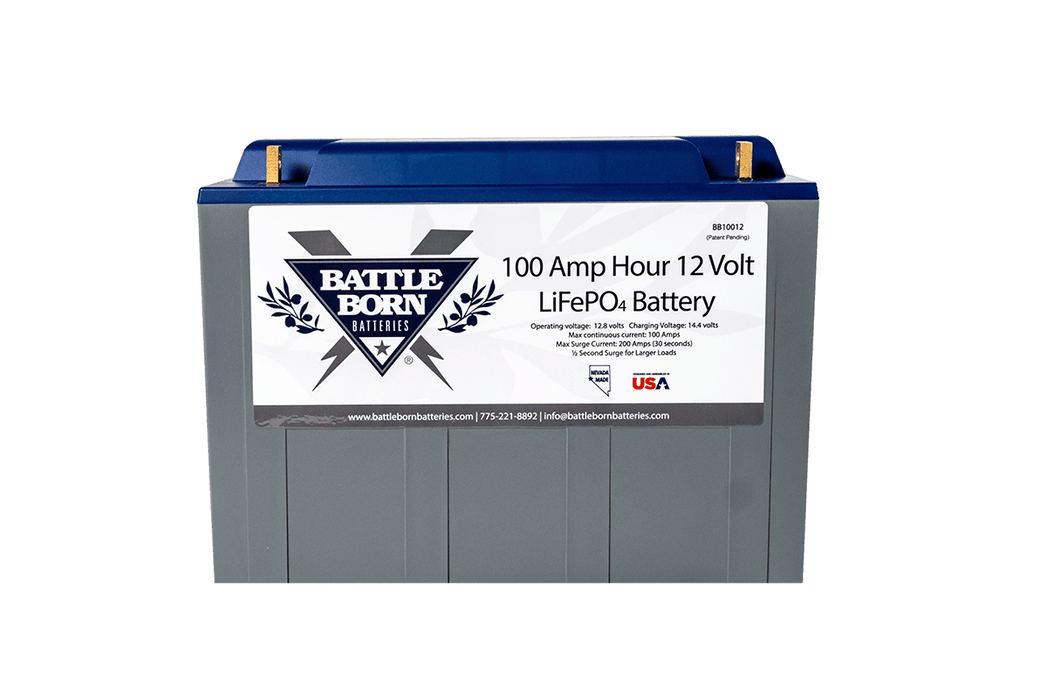BattleBorn 100 Ah 12V LiFePO4 Deep Cycle Battery | Deep Cycle Lithium Solar Battery BB10012 BattleBorn