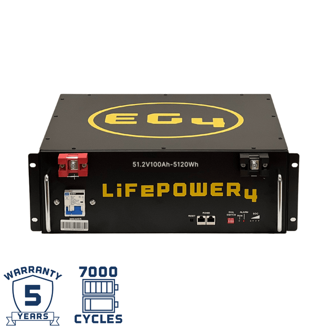 EG4 [LifePower4] 48V 100AH Lithium Battery | 5.12kWh Server Rack Battery | UL Listed | 5-Year Warranty - ShopSolar.com