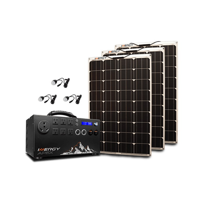Inergy APEX Silver Flexible Solar Panel Kit | 3 x 100 Watt Linx Solar Panels + Free Shipping & Installation Guide - Shop Solar Kits