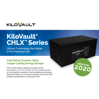 KiloVault 1800 CHLX 1800wH / 150ah Deep Cycle LiFePO4 Lithium Battery - Cold Rated 1800-CHLX KiloVault