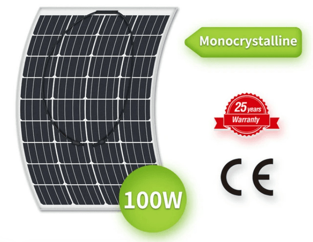 NEWPOWA 100W 12V MONO SEMI-FLEXIBLE HIGH EFFICIENCY SOLAR PANEL | NPA100-SFM