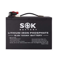 SOK Battery 100ah 12V LiFePO4 Deep Cycle Battery | Lithium Solar Battery SK12V100 ShopSolarKits.com