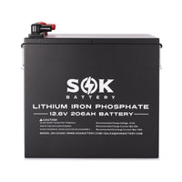 4 x SOK Battery 206Ah 12V LiFePO4 Deep Cycle Batteries | 4 x 2,636wH Lithium Solar Batteries | 824Ah / 10.5kWh - ShopSolarKits.com