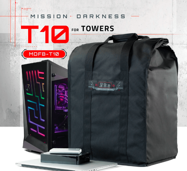 Mission Darkness T10 Faraday Bag for Computer Towers & XL Electronics (Gen 2) Device Shielding for Digital Forensics EMP Protection Data Security