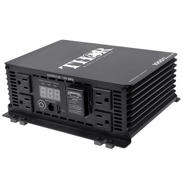 Thor - 1000 Watt 12 Volt DC to AC Power Inverter THMS1000 - Shop Solar Kits